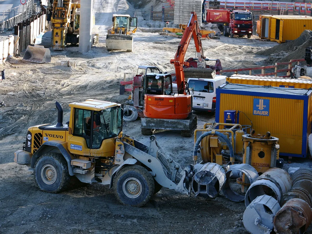 Heavy equipment on excavation and site preparation works